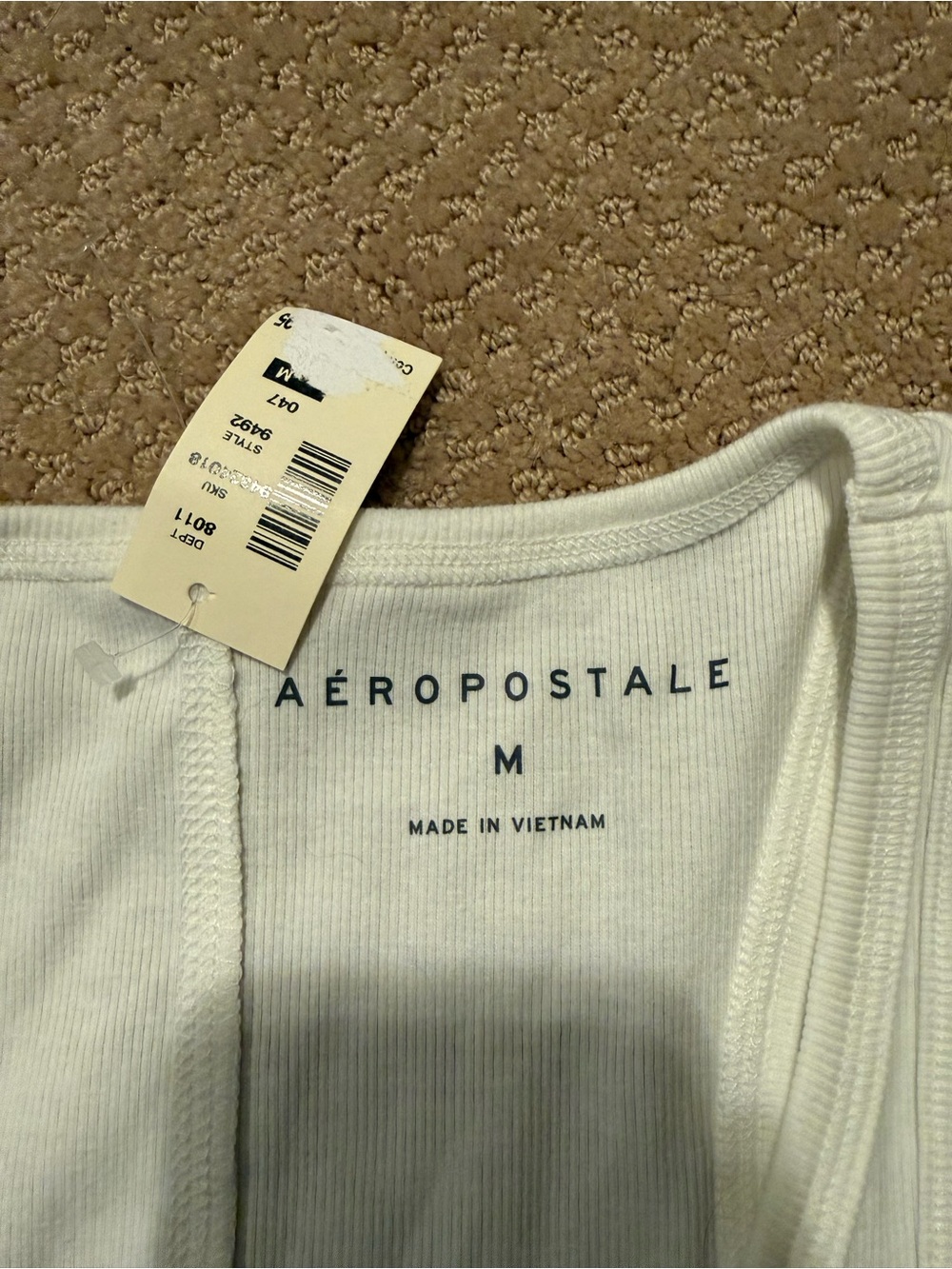 Aeropostale White Tank Top with Red Car detail - Picture 2 of 2